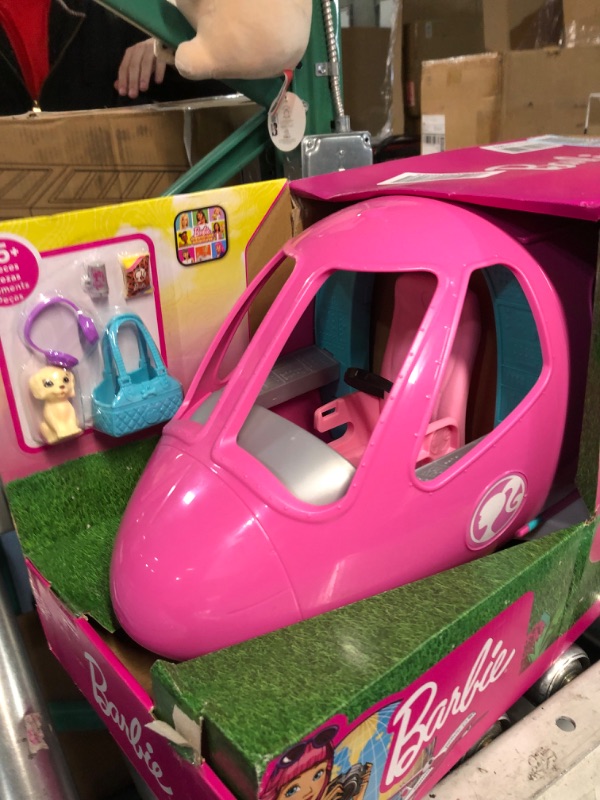 Photo 3 of Barbie Dreamplane Airplane Toys Playset with 15+ Accessories Including Puppy, Snack Cart, Reclining Seats and More Standard