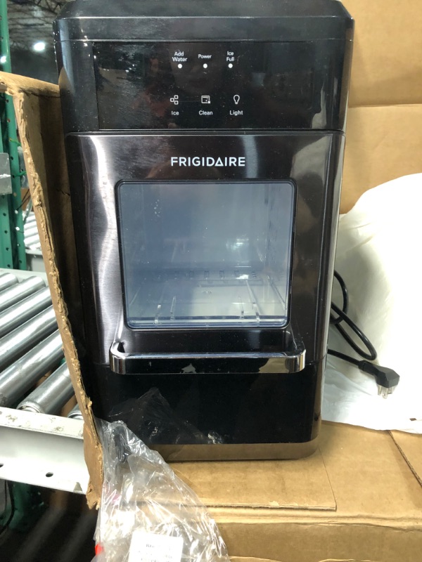 Photo 1 of Frigidaire EFIC237 Countertop Crunchy Chewable Nugget Ice Maker, 44lbs per day, Auto Self Cleaning, Black Stainless