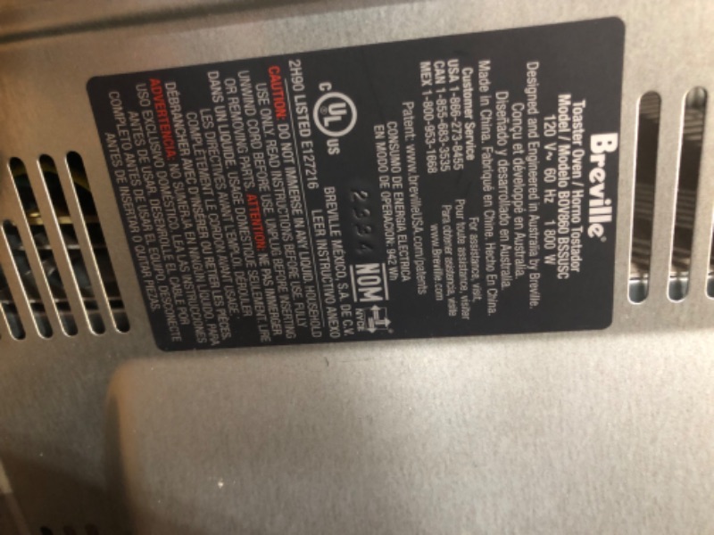 Photo 5 of **SOLD FOR PARTS, NON-REFUNDABLE, READ NOTES**
Breville Smart Oven Air Fryer Toaster Oven, Brushed Stainless Steel