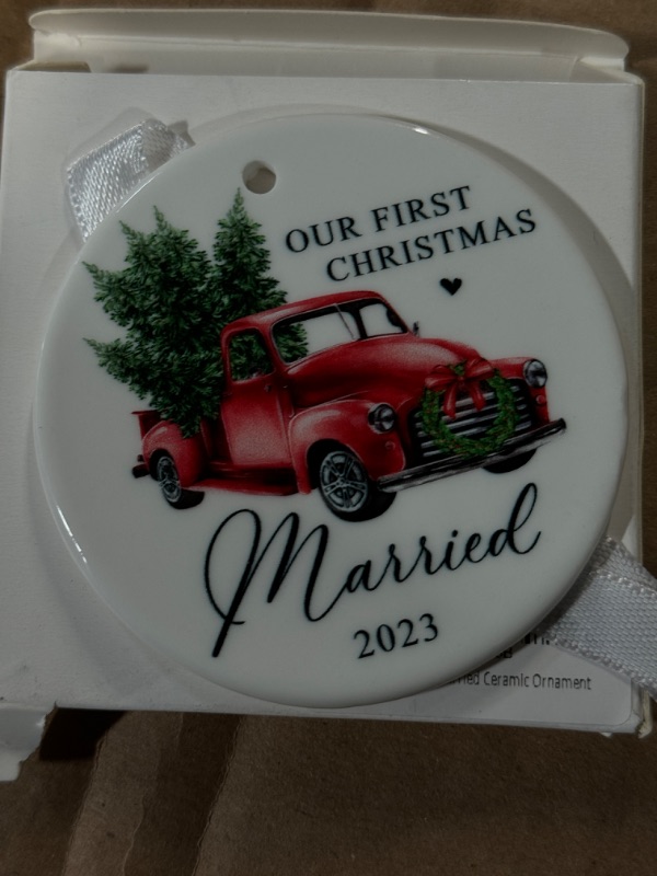 Photo 2 of *STOCK PHOTO FOR REFERENCE* First Christmas Married Ornament 2023 