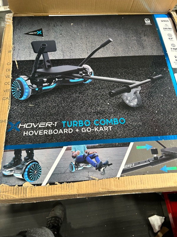 Photo 2 of [READ NOTES]
Hover-1 Turbo Hoverboard Combo | Seat Attachment Buggy, 7 MPH Top Speed, 6 Mile Range, 400W Motor (2x 200W), Black