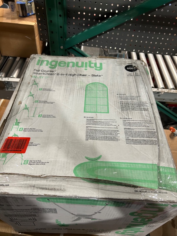 Photo 1 of Ingenuity Full Course SmartClean 6-in-1 High Chair – SmartClean EVA Foam, 5 Point Safety Harness, 2 Dishwasher Safe Trays – Slate *ORIGINAL PACKIGING**NON REFUNDABLE*
