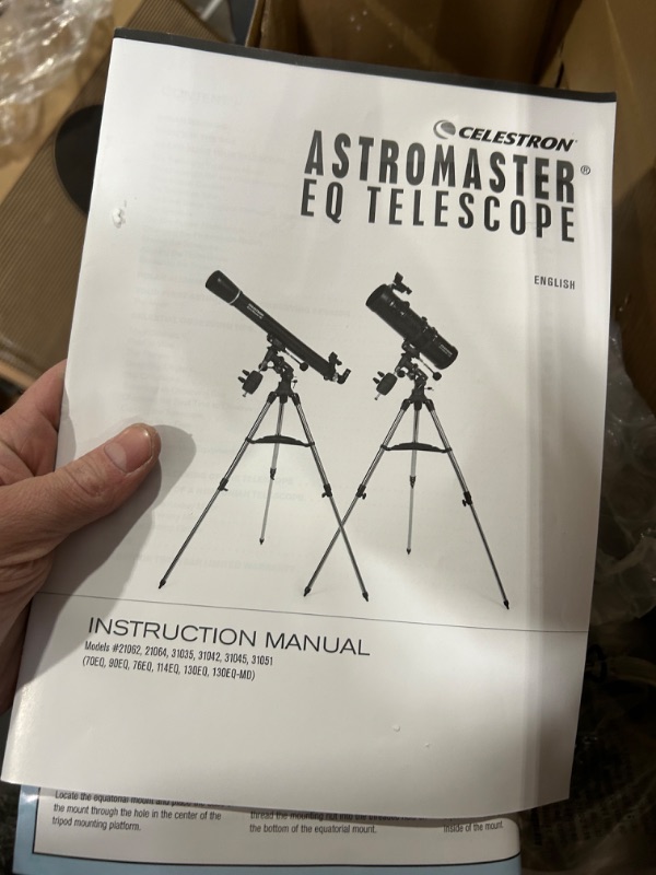 Photo 6 of Celestron - AstroMaster 130EQ-MD Newtonian Telescope - Reflector Telescope for Beginners - Fully-Coated Glass Optics - Adjustable-Height Tripod - BONUS Astronomy Software Package 130EQ Newtonian w/Motor Drive 130EQ Newtonian w Motor *ORIGINAL PACKAGING**N