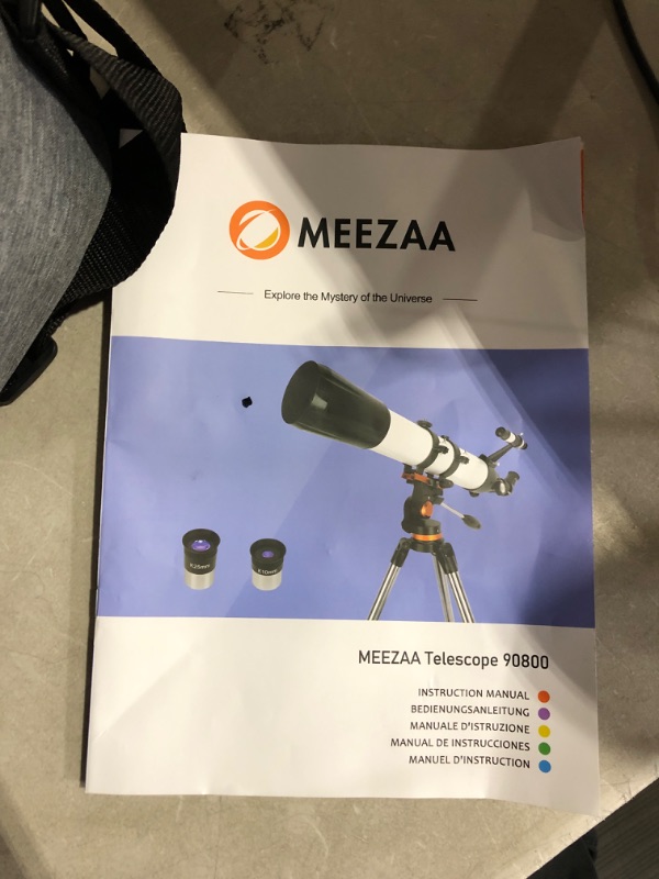 Photo 2 of MEEZAA Telescope, Telescope for Adults Astronomy Professional, 90mm Aperture 800mm Refractor Telescope for Kids Beginners, Multi-Coated High Transmission Telescopes with Tripod Phone Adapter Carry Bag *ORIGINAL PACKIGING**NON REFUNDABLE*