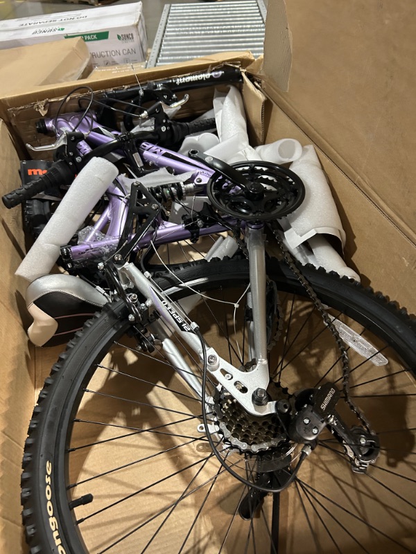 Photo 3 of (READ NOTES) Mongoose Maxim Girls Mountain Bike, 24-Inch Wheels, Aluminum Frame, 21-Speed Drivetrain, Lavender *ORIGINAL PACKIGING**NON REFUNDABLE*