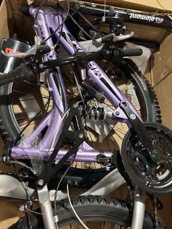 Photo 2 of (READ NOTES) Mongoose Maxim Girls Mountain Bike, 24-Inch Wheels, Aluminum Frame, 21-Speed Drivetrain, Lavender *ORIGINAL PACKIGING**NON REFUNDABLE*