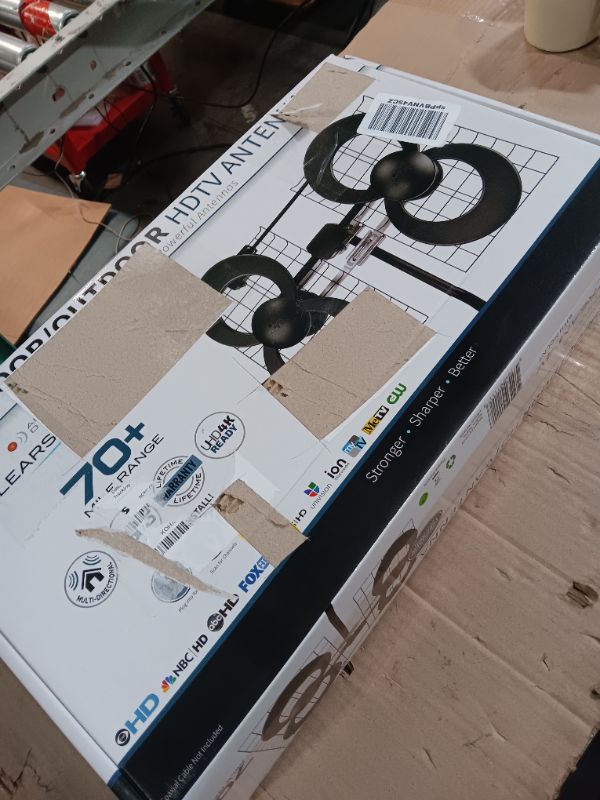 Photo 2 of Antennas Direct ClearStream 4V TV Antenna, 70+ Mile Range, UHF/Vhf, Multi-Directional, Indoor, Attic, Outdoor, Mast W/Pivoting Base/Hardware/Adjustable Clamp/Sealing Pads, 4K Ready, Black – C4-V-CJM 70 Miles *ORIGINAL PACKIGING**NON REFUNDABLE*