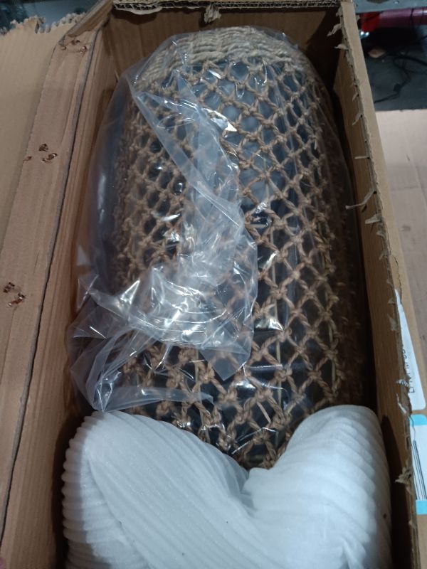 Photo 1 of Boho Rattan Pendant Light Fixtures, Mini Farmhouse Natural Ceiling Chandelier Lighting, Retro Wicker Hanging Lamp for Kitchen Island 22x49cm