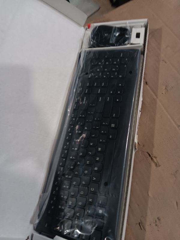 Photo 1 of Lenovo 510 Wireless Keyboard & Mouse Combo, 2.4 GHz Nano USB Receiver, Full Size, Island Key Design, Left or Right Hand, 1200 DPI Optical Mouse, GX30N81775, Black