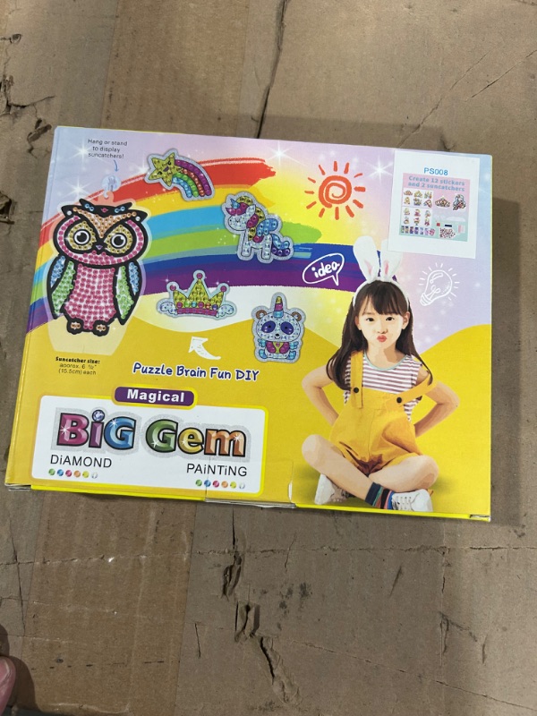 Photo 1 of (2 PACK) Diamond Painting Stickers Kits for Kids Big Gem Art Crafts for Girls Ages 8-12 DIY Paint by Numbers Kits Mosaic with Suncatchers for Kids Adults Beginners
