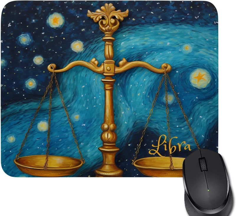 Photo 1 of (2 PACK) RSRXEDL Anti Slip Constellation Mouse Pad for Desktops,Constellations Mouse Pad Non-Slip Rubber Gaming Mouse Pad Rectangle Mouse Pads for Computers Laptop (Libra Pad)
