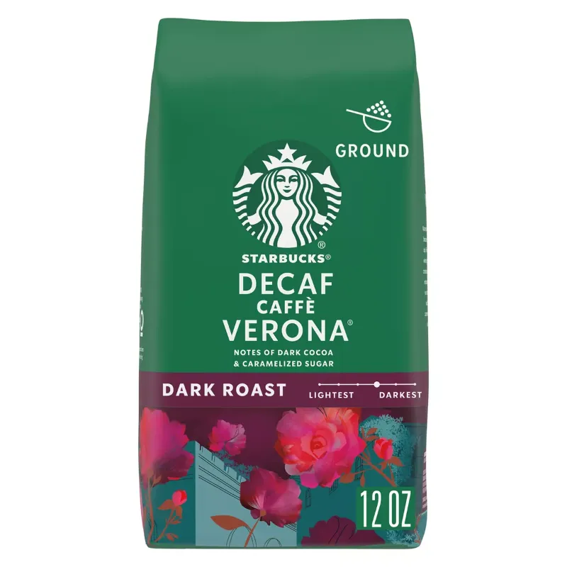 Photo 1 of (2 Pack) Starbucks Decaf Ground Coffee, Caffè Verona, Dark Roast , 12-Ounce Bag