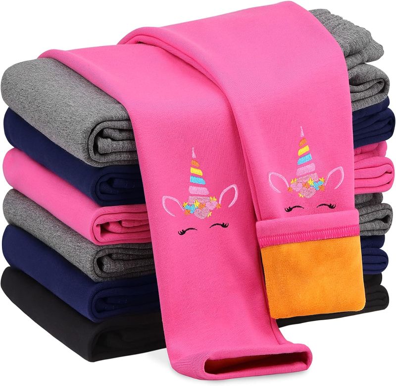 Photo 1 of Resinta 1 Pack Girls Winter Warm Leggings Cotton Fleece Lined Leggings Thick Thermal Tights Pants