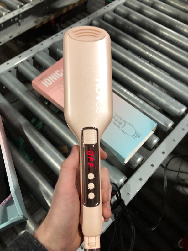 Photo 2 of NOVUS 28mm Beach Waver Curling Iron Wand Pink