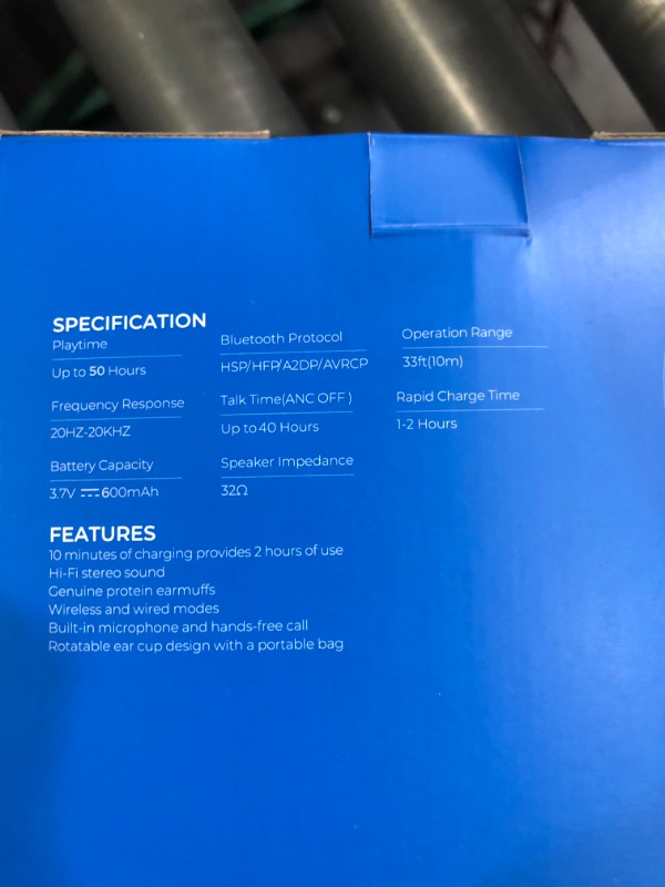 Photo 1 of FORALL Active Noise Cancelling Headphones Blue