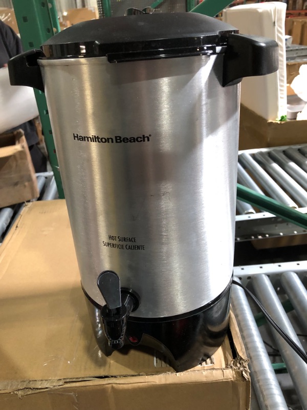 Photo 2 of **FOR PARTS NON-FUNCTIONAL**Hamilton Beach 45 Cup Coffee Urn and Hot Beverage Dispenser, Silver 45 Cup Silver