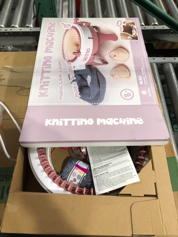 Photo 2 of SENTRO 48 Needles Knitting Machine with Row Counter and Plain/Tube Weave Conversion Key, Efficiently DIY Scarf Hat Sock