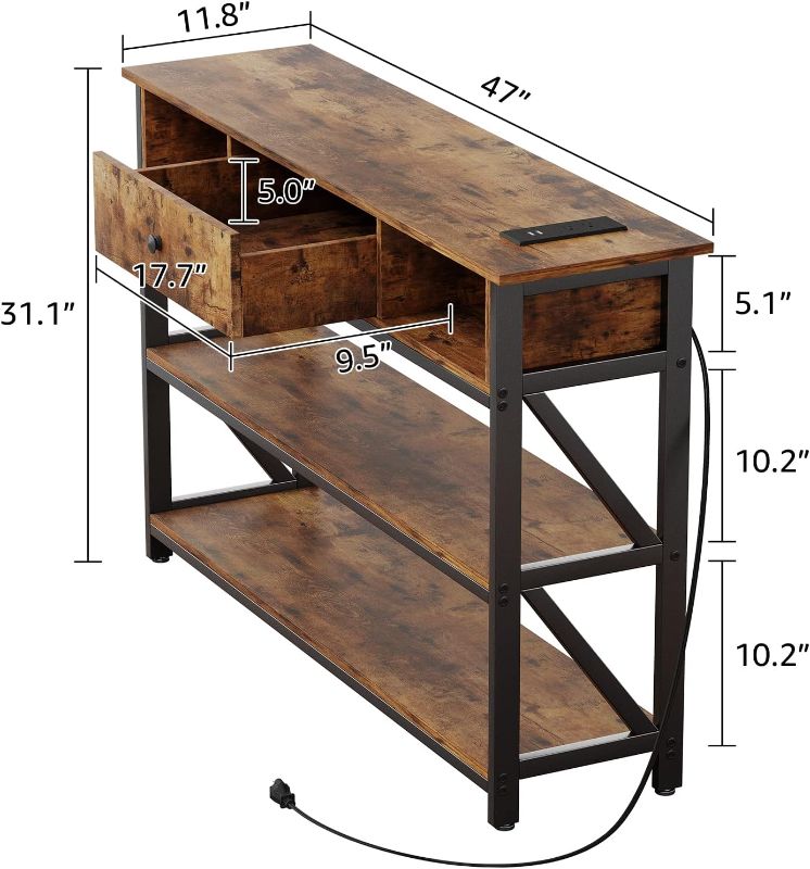 Photo 3 of (READ FULL POST) Ecoprsio 47'' Entryway Table with Outlets and USB Ports