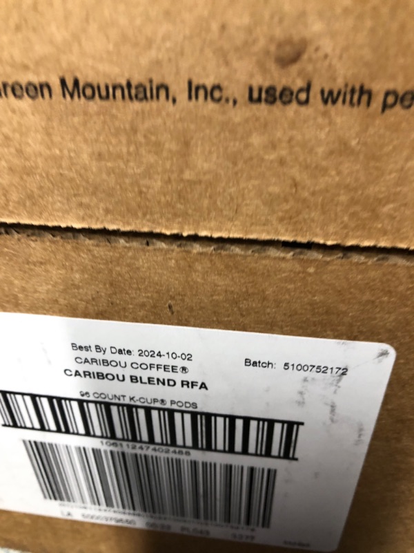 Photo 2 of **EXP 10-02-2024** Caribou Coffee Caribou Blend, Single-Serve Keurig K-Cup Pods, Medium Roast Coffee, 24 Count (Pack of 4) **96 TOTAL** 