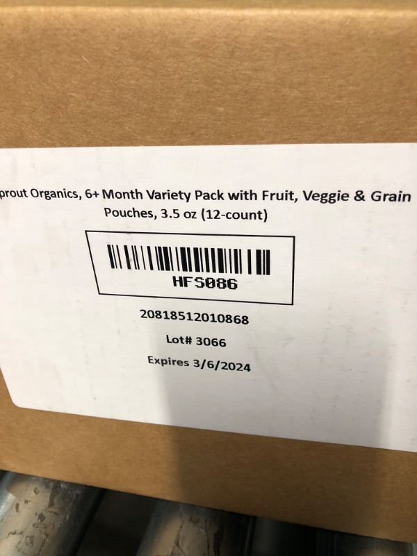 Photo 2 of **EXP 03/06/2024** Sprout Organic Baby Food, Stage 2 Pouches, 12 Flavor Fruit Veggie & Grain Variety Sampler, 3.5 Oz (Pack of 12)