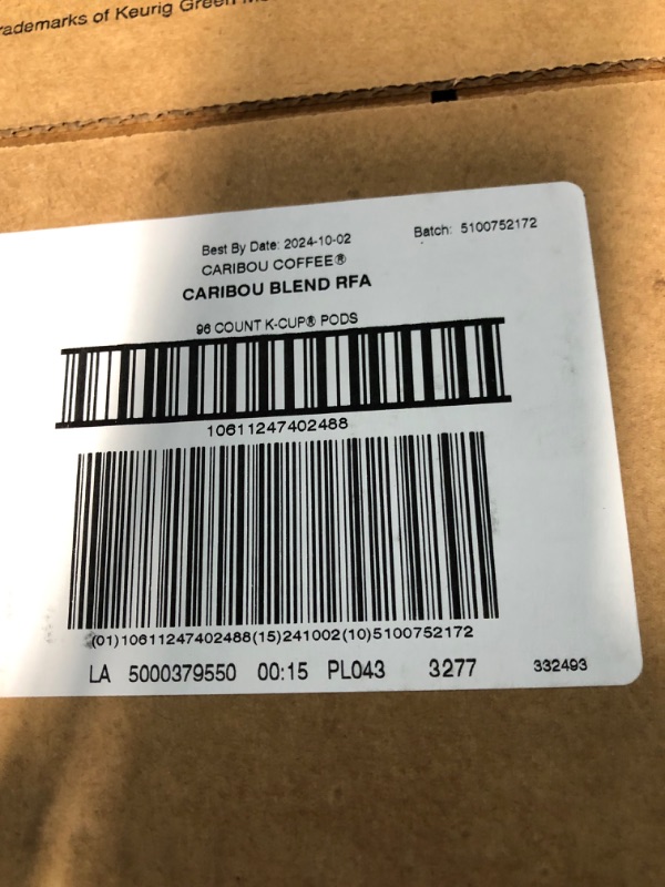 Photo 2 of **EXP 10-02-2024** Caribou Coffee Caribou Blend, Single-Serve Keurig K-Cup Pods, Medium Roast Coffee, 24 Count (Pack of 4) 96 COUNT 