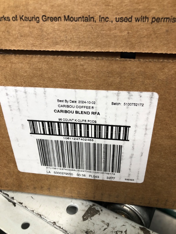 Photo 2 of **EXP 10-02-2024** Caribou Coffee Caribou Blend, Single-Serve Keurig K-Cup Pods, Medium Roast Coffee, 24 Count (Pack of 4) 96 TOTAL 