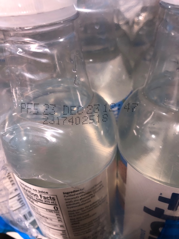 Photo 2 of **EXP 23 DEC 23** Hint+ Vitamin Coconut, 16 Fl Oz (Pack of 12), Pure Water Infused with Coconut Plus a Vitamin Boost, 50% Daily Value Vitamin C, Vitamin A, B12, 