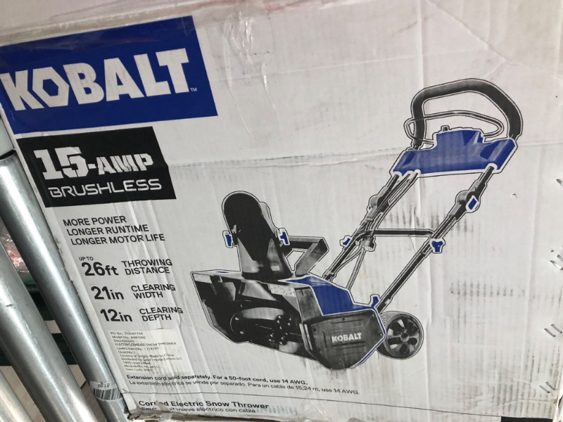 Photo 1 of **PARTS ONLY** Kobalt 21-in Single-stage Push Electric Snow Blower (Battery Not Included)