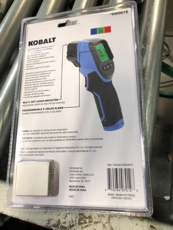 Photo 2 of **UNOPENED** Kobalt Non-contact Lcd Temperature Alarm Infrared Thermometer