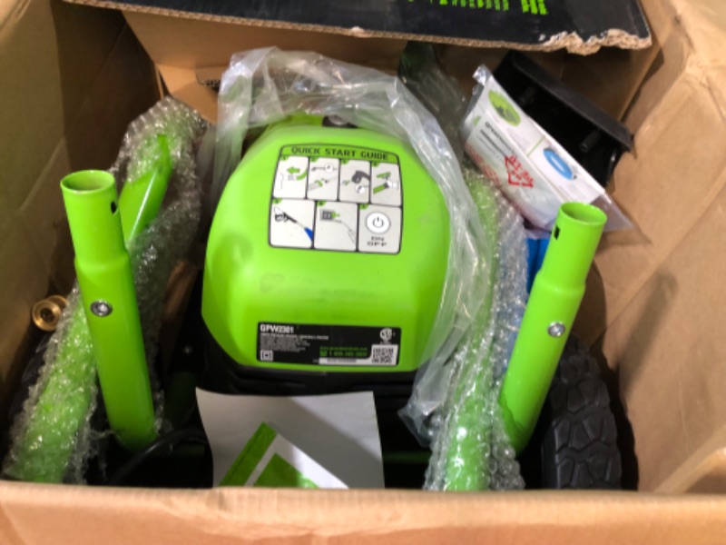 Photo 1 of **TURNS ON** Greenworks Pro 2300 PSI 1.2-GPM- Gallons Cold Water Electric Pressure Washer