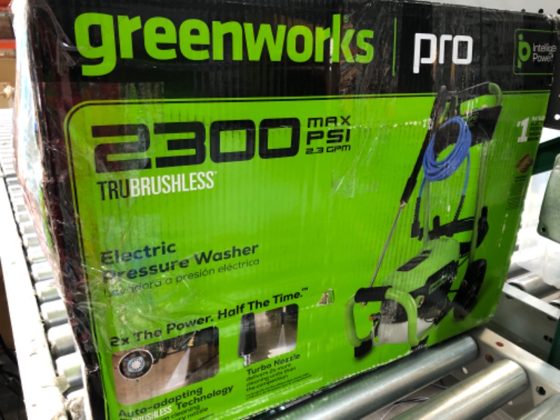 Photo 1 of **TURNS ON** Greenworks Pro 2300 PSI 1.2-GPM- Gallons Cold Water Electric Pressure Washer