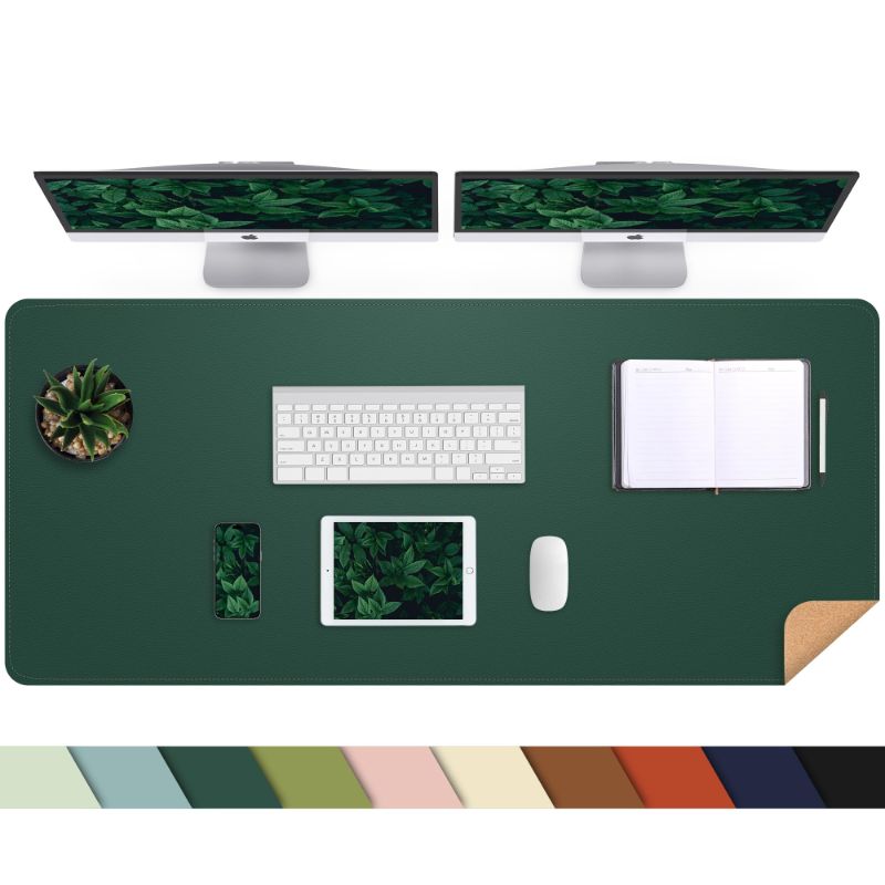 Photo 1 of Leather Desk pad Protector- Green 47.2"x17"