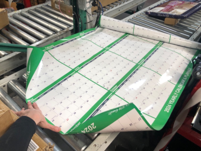 Photo 2 of 32" x 48" 2024 Wall Calendar Dry Erase - Large Green Calendar with Julian Date Wet & Dry Erasable Laminated 12 Month Annual Yearly Planner,(2024)