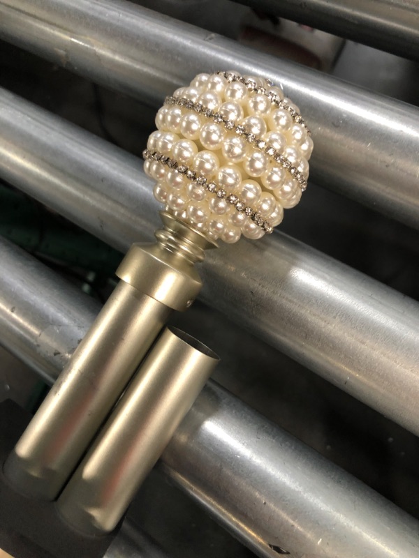 Photo 1 of (READ FULL POST) Exclusive Home Diana 1" Curtain Rod and Finial Set, Matte Silver, Adjustable 66"-120"
