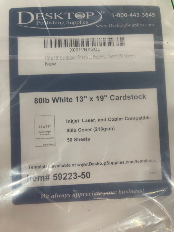 Photo 3 of 13" x 19" Cardstock Sheets for Inkjet or Laser Printers - Heavy 80lb Cover Matte Finish White - Great for Flyers