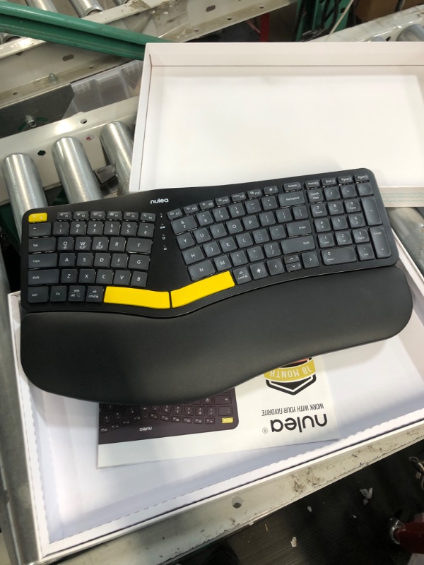 Photo 5 of Nulea Wireless Ergonomic Keyboard, Split Keyboard with Wrist Rest, USB-C Charging, 7-Color Backlight, Natural Typing, Bluetooth and USB Connectivity