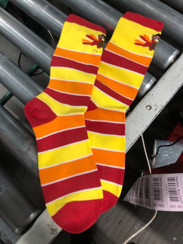 Photo 2 of ChalkTalkSPORTS Thanksgiving Woven Mid-Calf Socks | Turkey Holiday Socks | One Size Fits Most