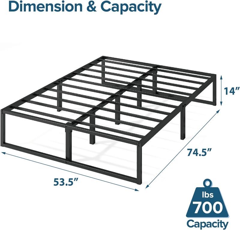 Photo 3 of (READ FULL POST) ZINUS Lorelai 14 Inch Metal Platform Bed Frame / Mattress Foundation with Steel Slat Support / No Box Spring Needed / Easy Assembly, Queen