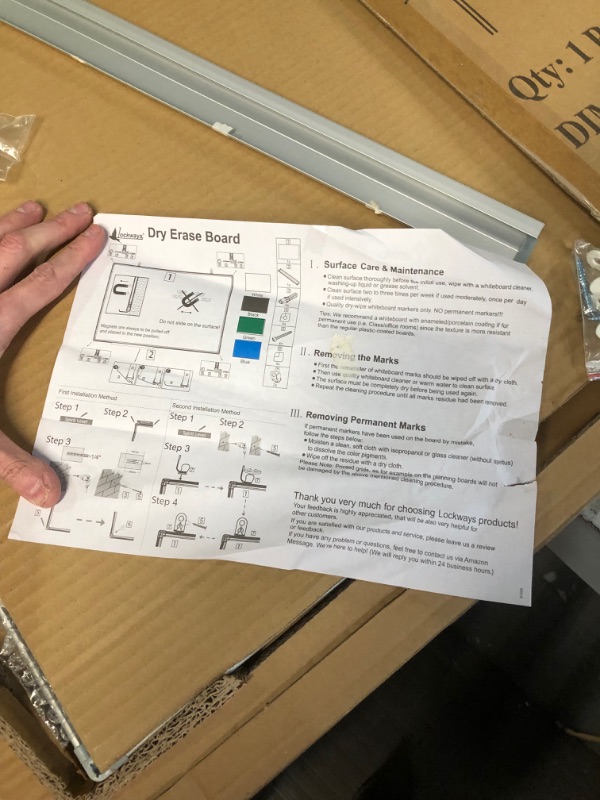 Photo 2 of Lockways White Board Dry Erase Board 48 x 36 Inch, Magnetic Whiteboard 4 x 3, Silver Aluminium Frame