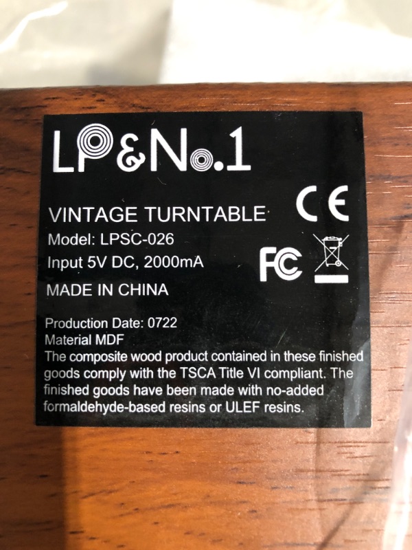 Photo 5 of LP&NO.1 Record Player Turntable with Built-in Speakers and USB Play&Recording Belt-Driven Vintage Phonograph Record Player 3 Speed (Mahogany Wood?
