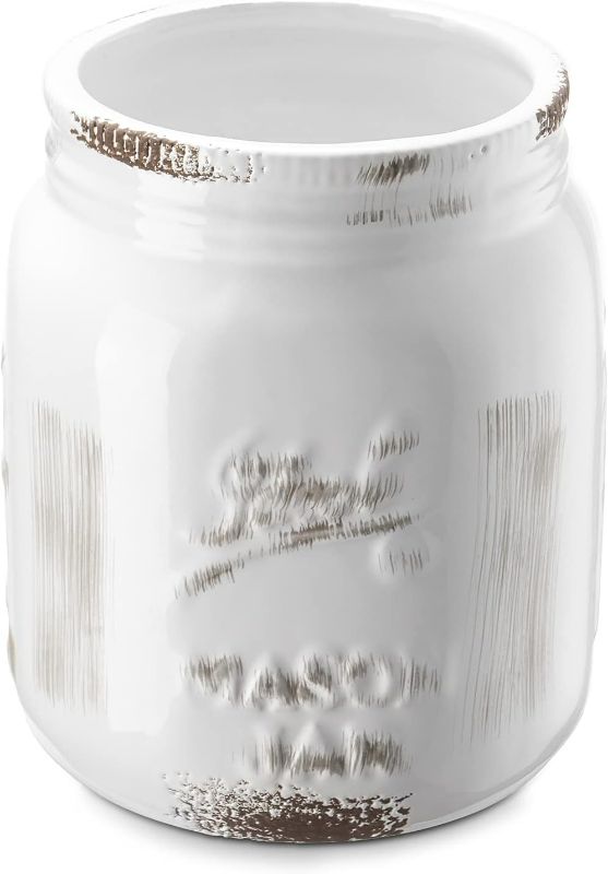 Photo 1 of **SEE NOTES**
Zonesum Wide Mouth Mason Jar Kitchen Utensil Holder, 6.5'' Ceramic Utensil