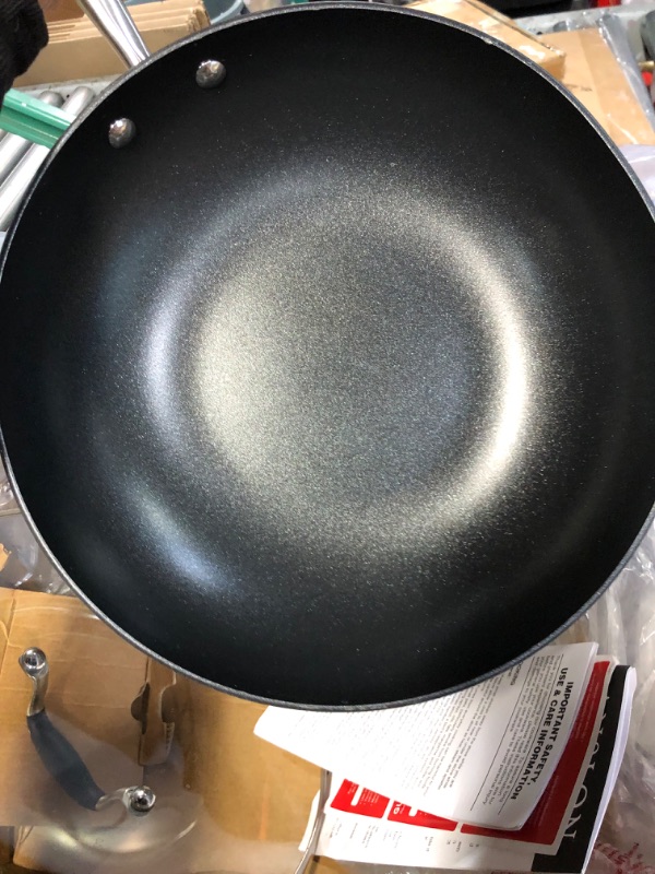 Photo 2 of ***DAMAGED - DENTED - LID WON'T CLOSE ALL THE WAY***
Anolon Advanced Home Hard-Anodized Nonstick Ultimate Pan, 12" - Onyx