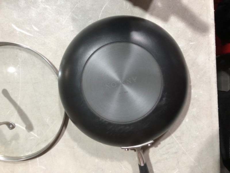 Photo 6 of ***DAMAGED - DENTED - LID WON'T CLOSE ALL THE WAY***
Anolon Advanced Home Hard-Anodized Nonstick Ultimate Pan, 12" - Onyx