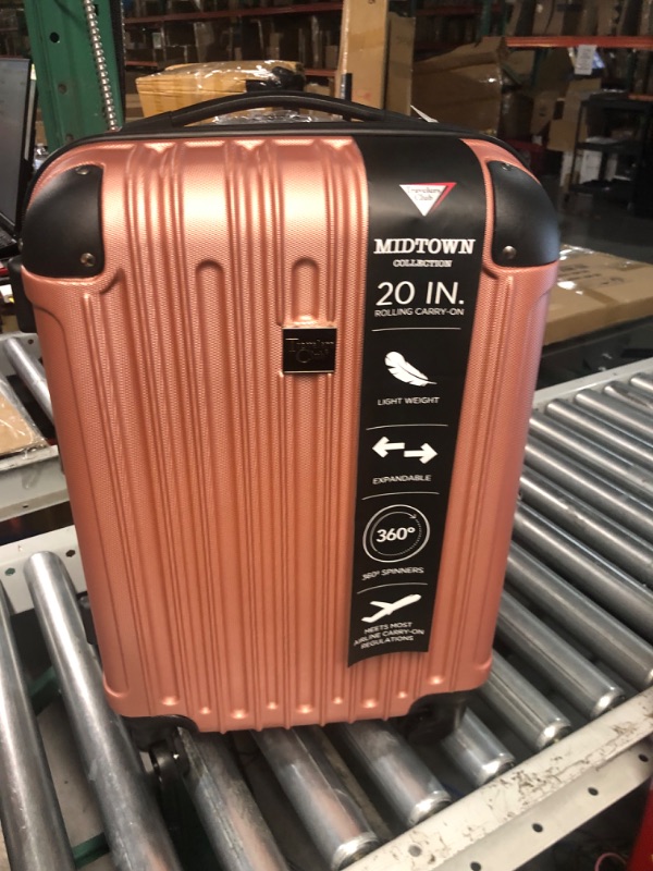 Photo 2 of  Travelers Club Midtown Hardside Luggage Pink 20 in