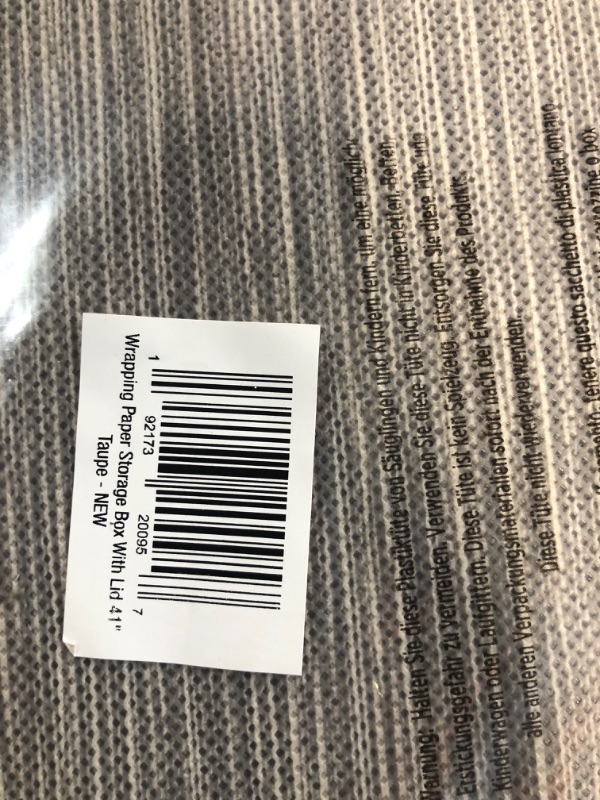 Photo 1 of mDesign Tall Gift-Wrapping Paper Storage Box with Handles, Holder Tan Taupe 11.8 x 13.8 x 41