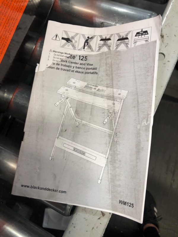 Photo 1 of **NONREFUNDABLE**FOR PARTS OR REPAIR**SEE NOTES**
BLACK+DECKER Workmate Portable Workbench, 350-Pound Capacity (WM125)