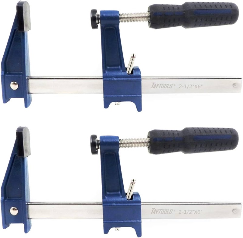 Photo 1 of Set Taytools Medium Duty Adjustable Bar Clamps, Quick-Release Clutch Style American F Style, 2-1/2 Inch Throat 