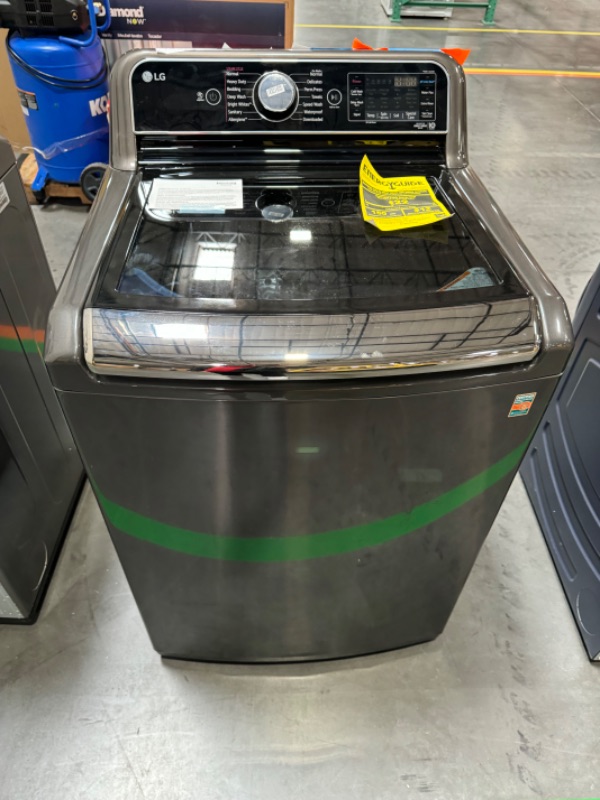 Photo 1 of LG TurboWash 3D Smart Wi-Fi Enabled 5.5-cu ft Steam Cycle Impeller Smart Top-Load Washer (Black Steel) ENERGY STAR