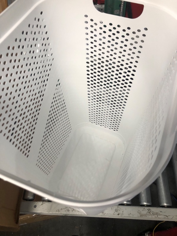 Photo 4 of **SEE NOTES**
60 Liter White Perforated Plastic Laundry Hamper with Lid Dirty Clothes Storage