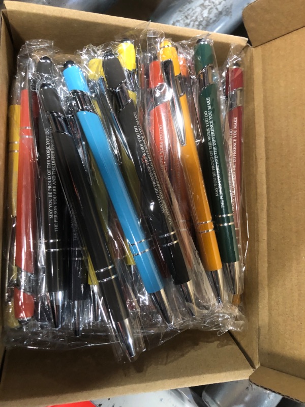 Photo 1 of Greengines 100 PCS Inspirational Pens Bulk, Motivational Ballpoint Pen with Stylus Tip Funny Ink Pens Bulk 
